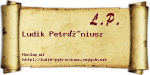 Ludik Petróniusz névjegykártya